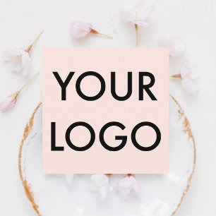 Girly Elegant Logo Professional Blush Pink Vierkante Visitekaartje