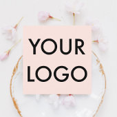 Girly Elegant Logo Professional Blush Pink Vierkante Visitekaartje