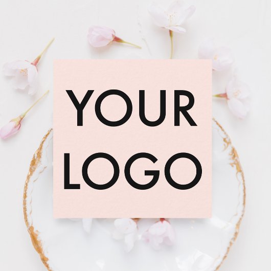Girly Elegant Logo Professional Blush Pink Vierkante Visitekaartje