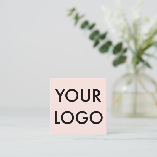 Girly Elegant Logo Professional Blush Pink Vierkante Visitekaartje (Staand voorkant)