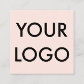 Girly Elegant Logo Professional Blush Pink Vierkante Visitekaartje (Voorkant)