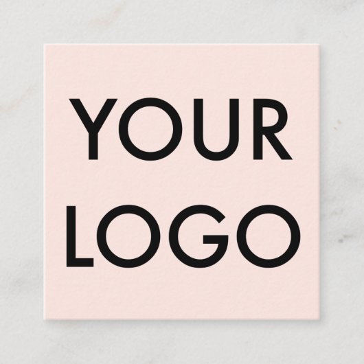 Girly Elegant Logo Professional Blush Pink Vierkante Visitekaartje (Voorkant)