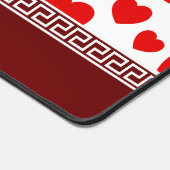 Girly Elegant Red Heart Aangepaste naam Bureaumat (Hoek)
