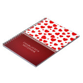 Girly Elegant Red Heart Aangepaste naam Notitieboek (Linkerzijde)