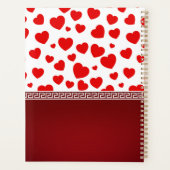 Girly Elegant Red Heart Aangepaste naam Planner (Achterkant)