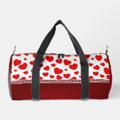 Girly Elegant Red Heart Aangepaste naam Plunjezak (Achterkant)