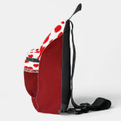 Girly Elegant Red Heart Aangepaste naam Sling Bag (Rechts)
