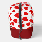 Girly Elegant Red Heart Aangepaste naam Toilettasje (Rechts)