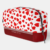 Girly Elegant Red Heart Aangepaste naam Toilettasje (Rechterhoek)