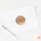 Girly Elegant Roos Gold Glitter Sequin Ronde Sticker (Envelop)