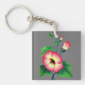 Girly Elegant roze pansies Sleutelhanger (voorkant)