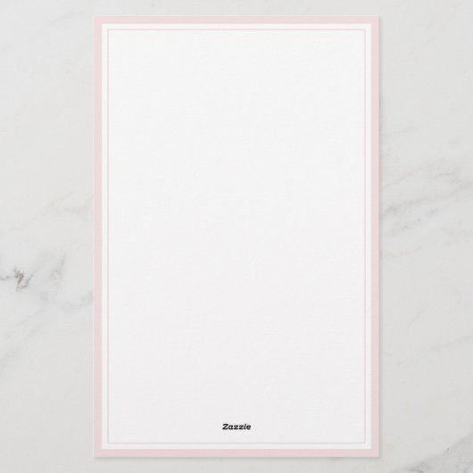 Girly Elegant Signature Script Blush Borded Briefpapier (Achterkant)