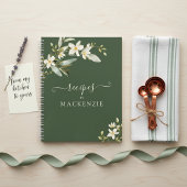 Girly Elegant Wildflower Greenery Botanical Recipe Notitieboek
