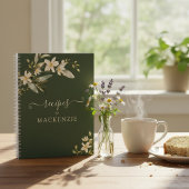 Girly Elegant Wildflower Greenery Botanical Recipe Notitieboek