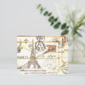 girly elegante romantische bloemenParijs Eiffel Briefkaart (Staand voorkant)