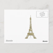 girly elegante romantische bloemenParijs Eiffel Briefkaart (Achterkant)