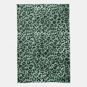 Girly Emerald Green Glam Leopard Print     Theedoek