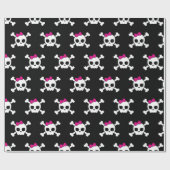 girly emo punk schedel crossbones cadeaupapier (Vlak)