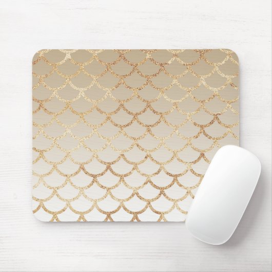 Girly en Glam Ombre Gold Mermaid Glitter Sparkles Muismat (Met muis)