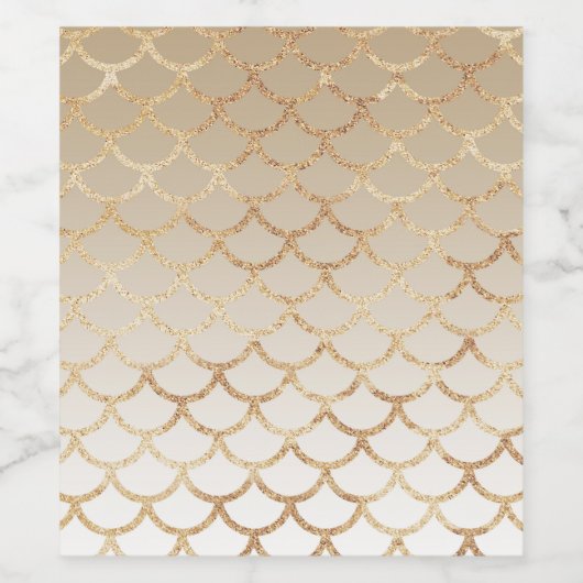 Girly en Glam Ombre Gold Mermaid Glitter Sparkles Wijn Etiket (Enkel label)