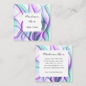 Girly en Trendy Paarse Groene Witte Ink & Sparkles Vierkante Visitekaartje (Voorkant / Achterkant)