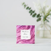 Girly en Trendy Roze en Paarse Ink Blue Sparkles Vierkante Visitekaartje (Staand voorkant)