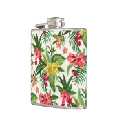 Girly Exotische Kleurrijke Bloemen Heupfles (Links)