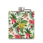 Girly Exotische Kleurrijke Bloemen Heupfles (Achterkant)