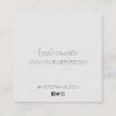 Girly Fading Pink Dusty Roos Silver Glitter Drip Vierkante Visitekaartje (Achterkant)