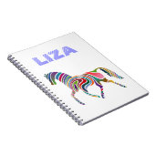 Girly Fantasy Paard gepersonaliseerd Notitieboek (Rechterzijde)