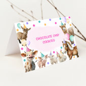 Girly Farm Dieren Ballonnen Verjaardag Voedseletik Kaart