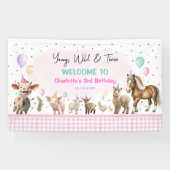 Girly Farm Dieren | Young Wild en drie jaar Spandoek (Horizontaal)