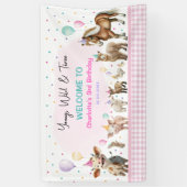 Girly Farm Dieren | Young Wild en drie jaar Spandoek (Verticaal)
