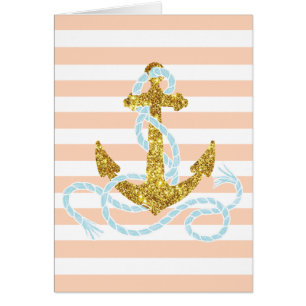 Girly Faux Glitter Anchor