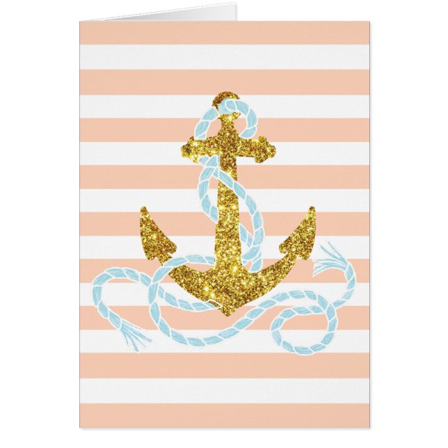Girly Faux Glitter Anchor (Voorkant)