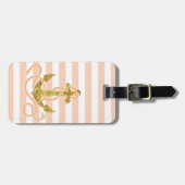 Girly Faux Glitter Anchor Bagagelabel (Voorkant horizontaal)