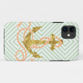 Girly Faux Glitter Anchor Case-Mate iPhone Case (Achterkant (horizontaal))
