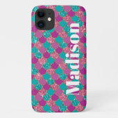Girly Faux Glitter Mermaid Scales Pattern Hoesje-M Case-Mate iPhone Case (Achterkant)