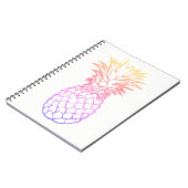 Girly Faux Glitter Pineapple White Spiral notebook Notitieboek (Linkerzijde)