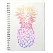 Girly Faux Glitter Pineapple White Spiral notebook Notitieboek (Voorkant)