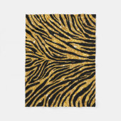 Girly Faux Gold Glitter Black Zebra Pattern Cute Fleece Deken (Voorkant)