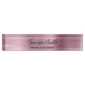Girly Faux Light Pink Foil Naambordje (Voorkant)
