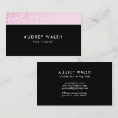 Girly Faux Pink Sequin Striped Visitekaartje (Voorkant / Achterkant)