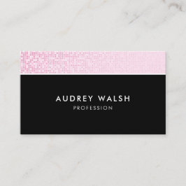 Girly Faux Pink Sequin Striped Visitekaartje