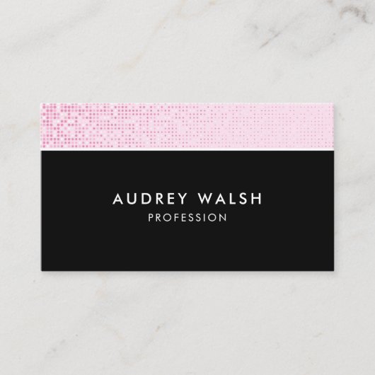 Girly Faux Pink Sequin Striped Visitekaartje (Voorkant)