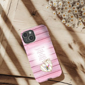 Girly Faux Pink Wood Heart Rainbow Bee  Faith Case-Mate iPhone Case