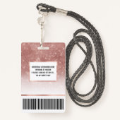 Girly Faux Roos Gold Sequin Glitter White Ombre Badge (Achterkant met draagriem)