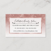 Girly Faux Roos Gold Sequin Glitter White Ombre Klantenkaartje (Achterkant)