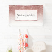 Girly Faux Roos Gold Sequin Glitter White Ombre Spandoek (Insitu)