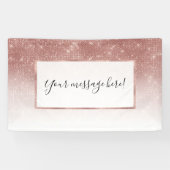 Girly Faux Roos Gold Sequin Glitter White Ombre Spandoek (Horizontaal)